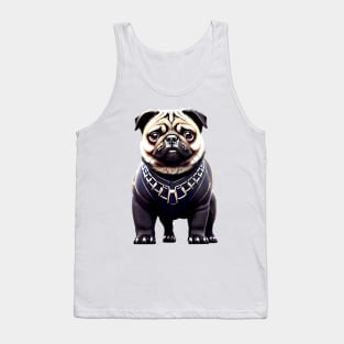 Cute Cream Pug in Panther Costume - Adorable Pug Dressed as a Fierce Jungle Cat Tank Top